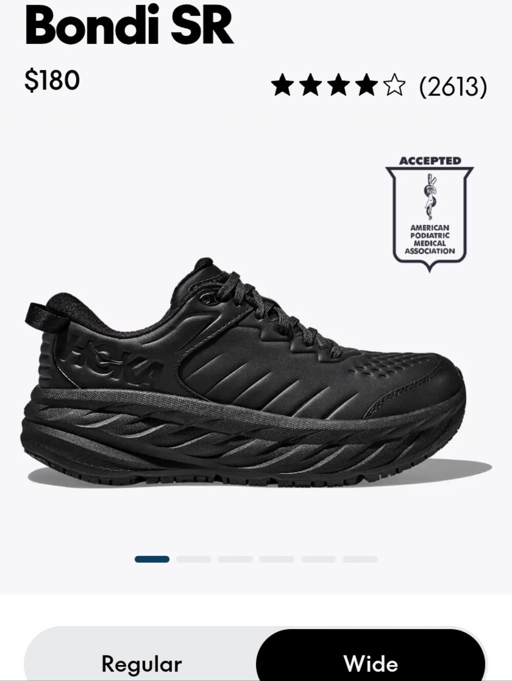 Brand New Never Worn Hoka bondi SR black Women's Size 9.5